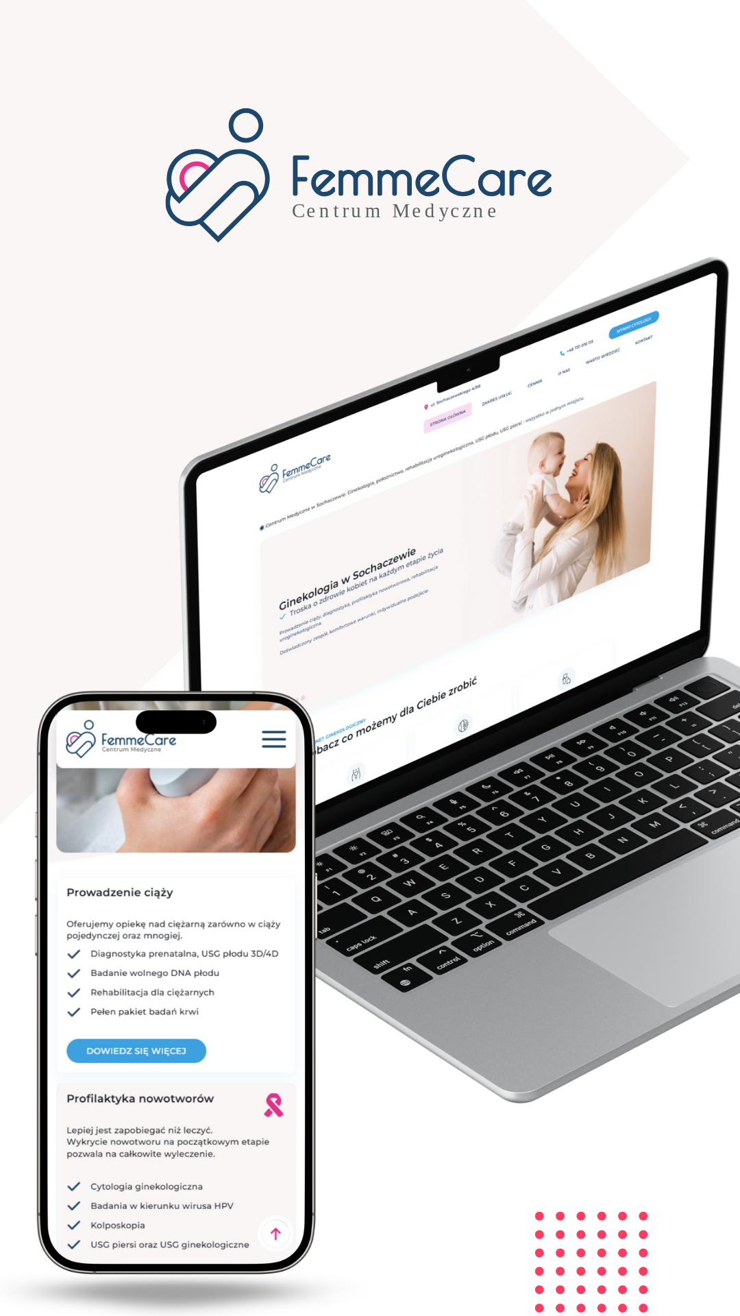 <p data-pm-slice="1 1 []">FemmeCare potrzebowała świeżego spojrzenia na swoją cyfrową wizytówkę – tak powstał projekt, który łączy nowy branding z intuicyjną nawigacją, zachowując zaufany charakter kliniki.</p>